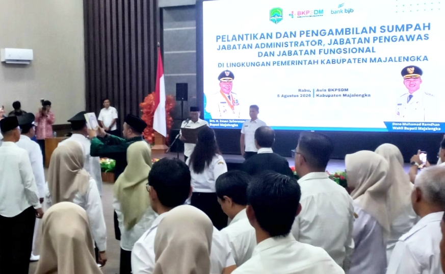 Lantik Pejabat Baru, Bupati Majalengka Pastikan Rotasi-Mutasi Menggunakan Manajemen Talenta Terintegrasi BKN